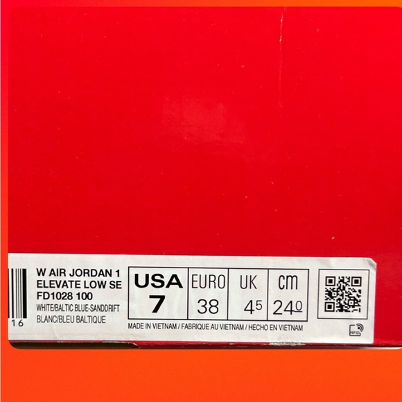 NIB NIKE AIR JORDAN 1 ELEVATE LOW WHITE AND BLUE! - Picture 6 of 6